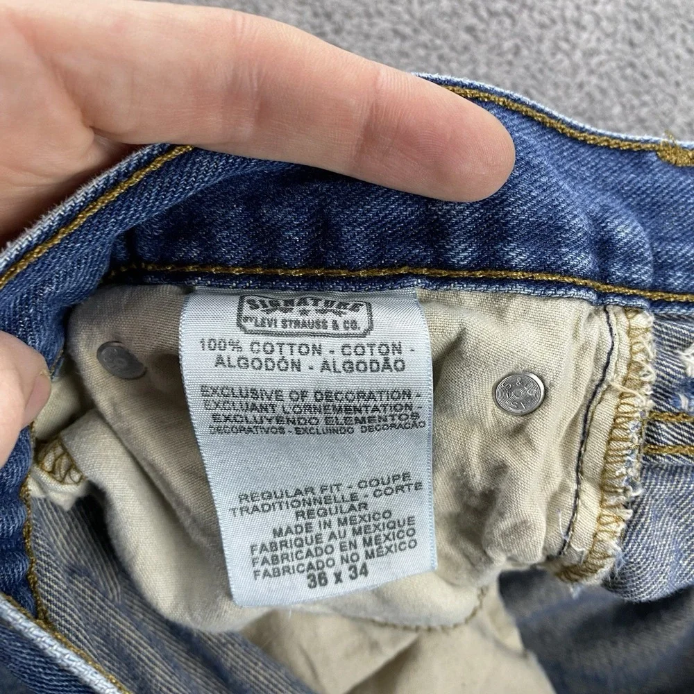 Levis Signature Regular Fit Jeans Mens‎ 36x34 Blue Medium Wash Mid Rise